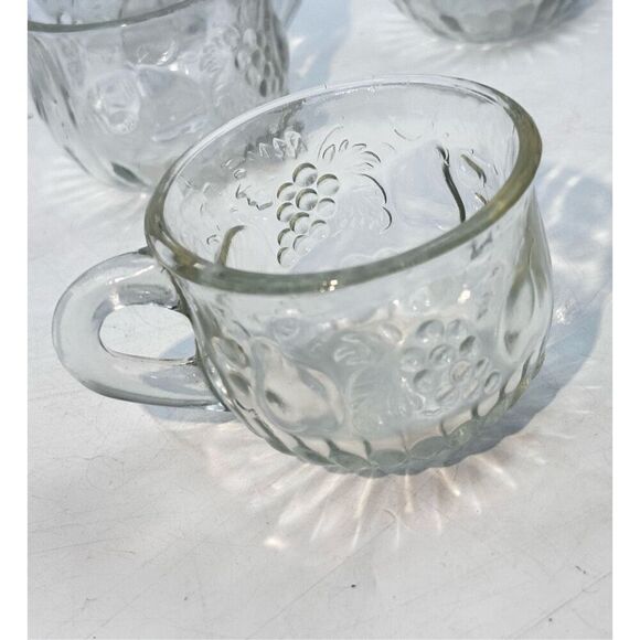 Glass punch bowl glasses / mugs (6) - Picture 1 of 10